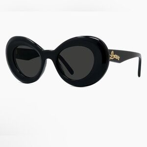 Loewe Glossy Black Oval Sunglasses